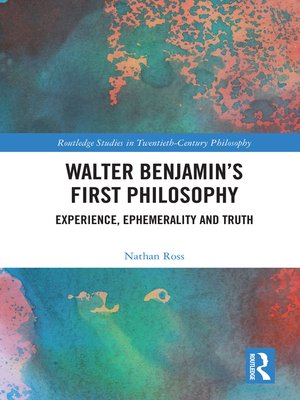 cover image of Walter Benjamin's First Philosophy